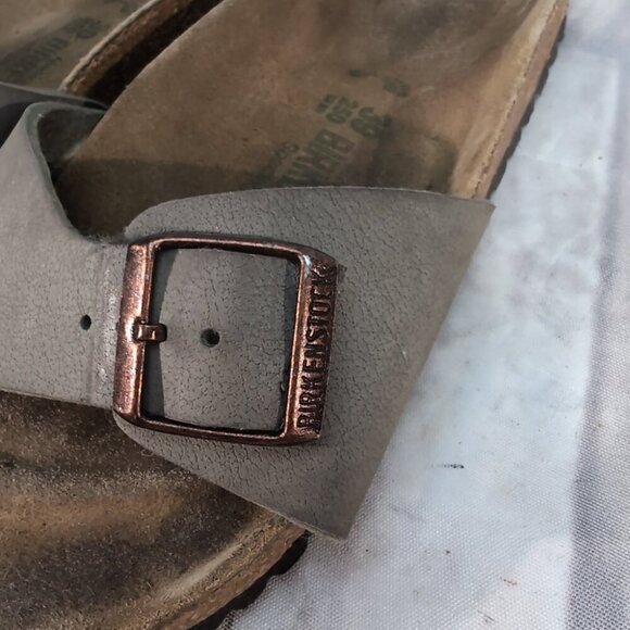 Birkenstock Madrid Gray Leather Slide Sandals – Women’s EU 39 / US 8 - Picture 2 of 9